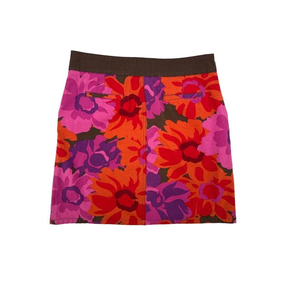 Boden Floral Boho Button Front Mini Skirt Cotton Size 10 - Picture 2 of 10